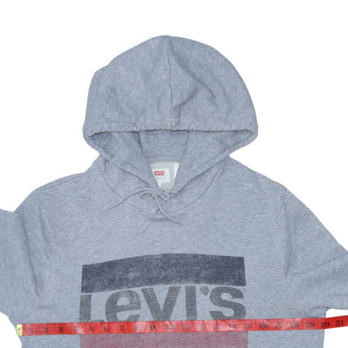 Levi's Mens Grey Pullover Hoodie Size S Logo Graphic Fleece