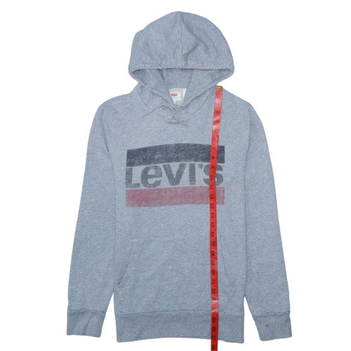 Levi's Mens Grey Pullover Hoodie Size S Logo Graphic Fleece
