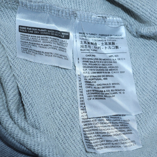 Levi's Mens Grey Pullover Hoodie Size S Logo Graphic Fleece