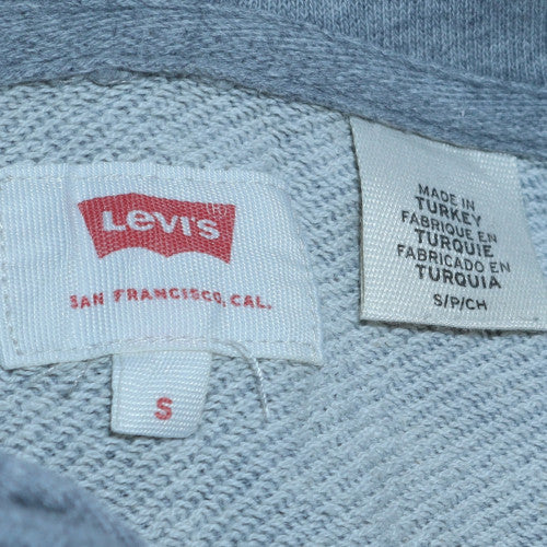 Levi's Mens Grey Pullover Hoodie Size S Logo Graphic Fleece
