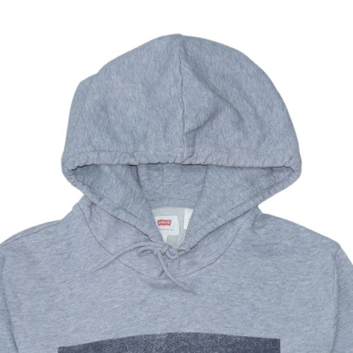 Levi's Mens Grey Pullover Hoodie Size S Logo Graphic Fleece