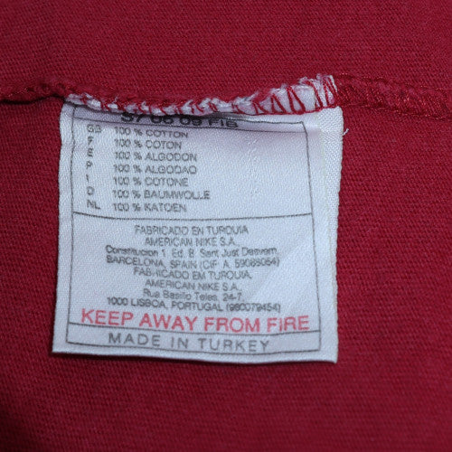 Nike Men's Red Cotton Crew Neck Short Sleeve T-Shirt Size L