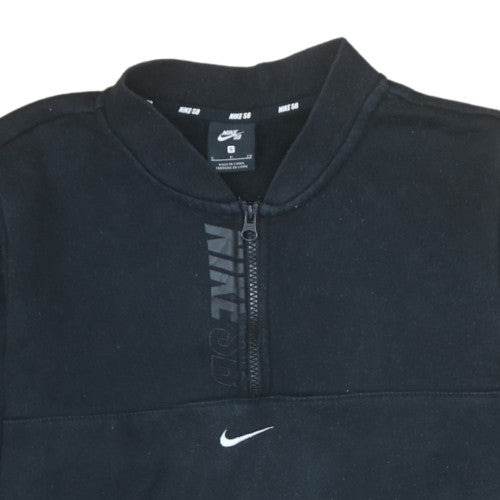 Nike SB Mens Black Half Zip Fleece Sweatshirt Size S