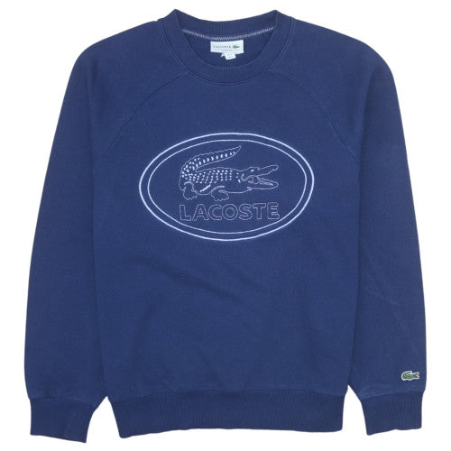 Lacoste Mens Blue Loose Fit Crew Neck Cotton Sweatshirt M