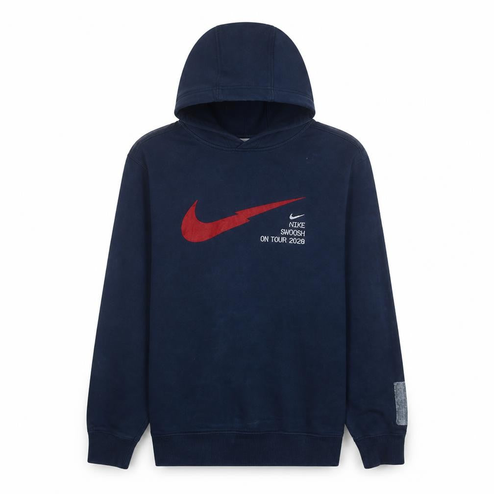 Nike Men's Blue Pullover Hoodie Small Logo Fleece Sweatshirt