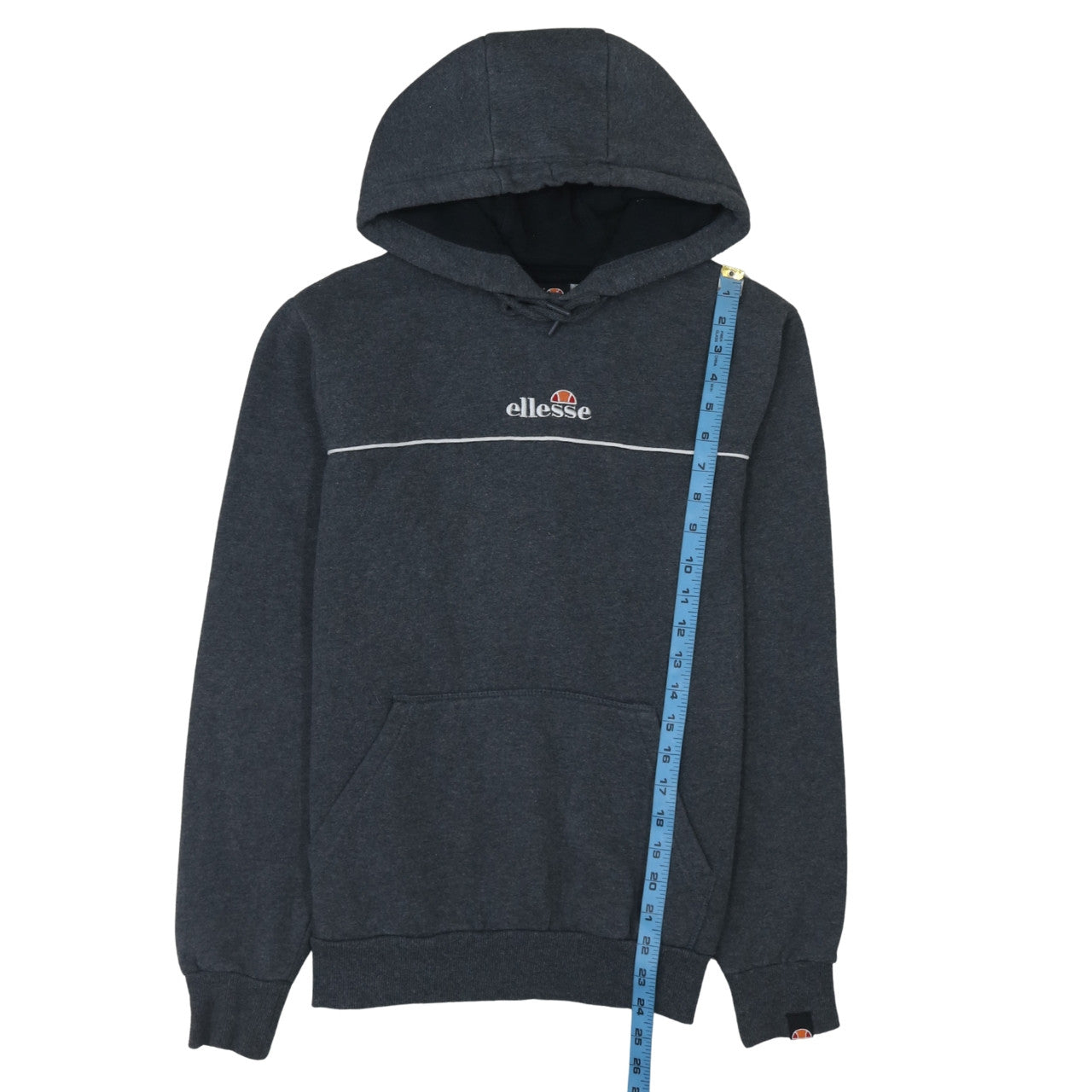 Ellesse Men's Grey Pullover Hoodie Size S Embroidered Logo