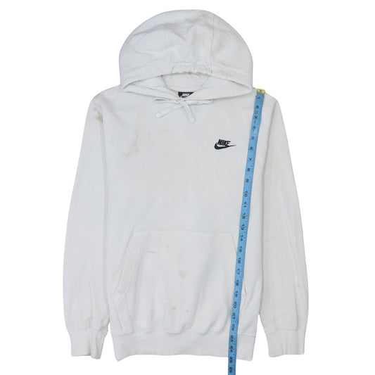 Nike Mens White Pullover Hoodie XS Fleece Sports Logo Hooded
