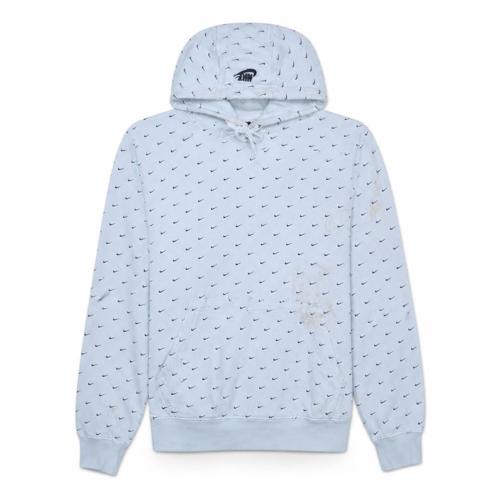 Nike Mens White Pullover Hoodie M Graphic Logo Sportswear
