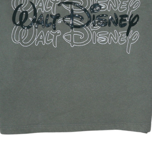 Disney Womens Grey 2XS Pullover Sweatshirt Crew Neck Logo Print