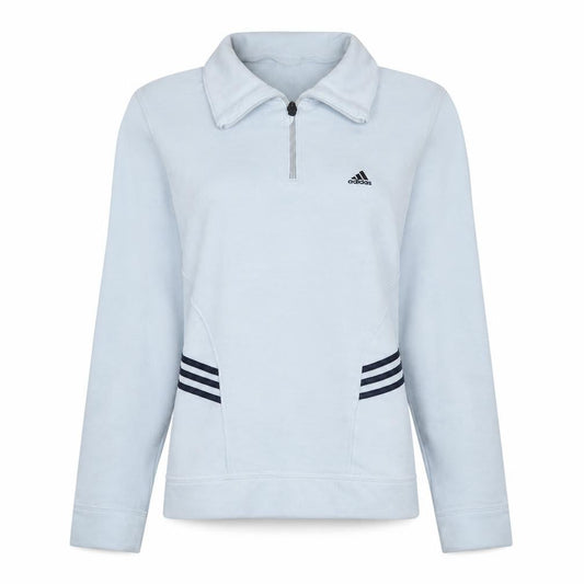 Adidas Women White 1/2 Zip Pullover Sweatshirt Size 12