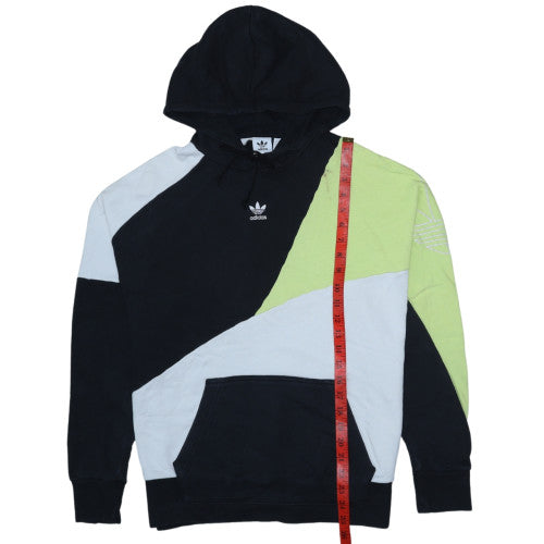 adidas Mens Black Green Grey Pullover Hoodie L Fleece Logo Sportswear