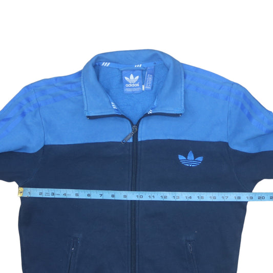 Adidas Men Blue Full Zip Fleece Sweatshirt XS Sports Style