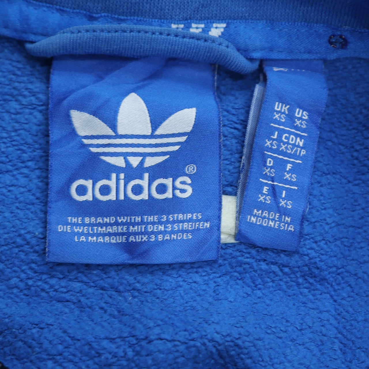 Adidas Men Blue Full Zip Fleece Sweatshirt XS Sports Style