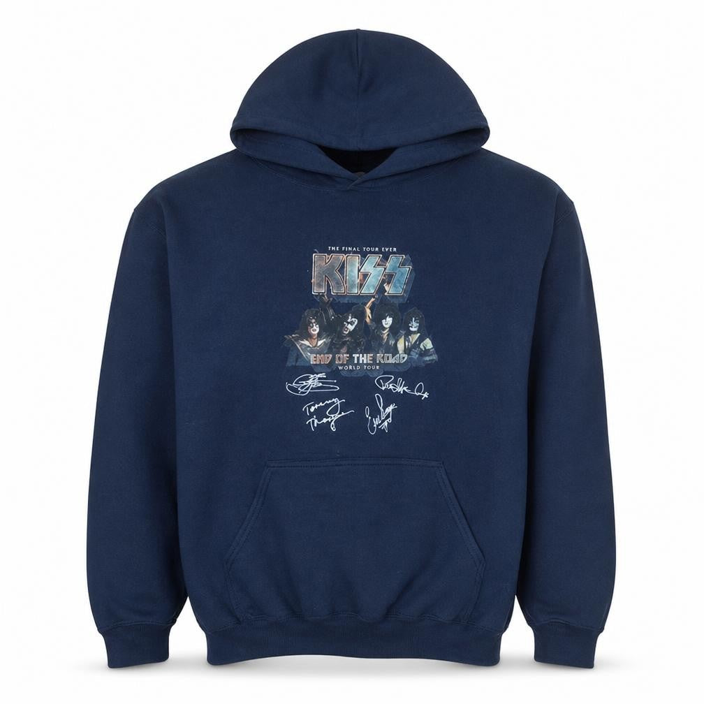 Gildan Men's Blue XL Pullover Hoodie KISS End Of The Road Tour