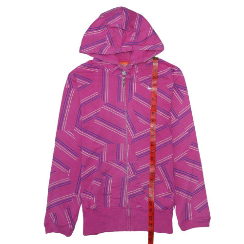 Nike Women Pink Full Zip Hoodie Size 16/18 Cotton Athletic Style