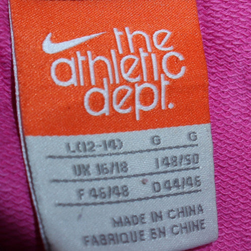 Nike Women Pink Full Zip Hoodie Size 16/18 Cotton Athletic Style