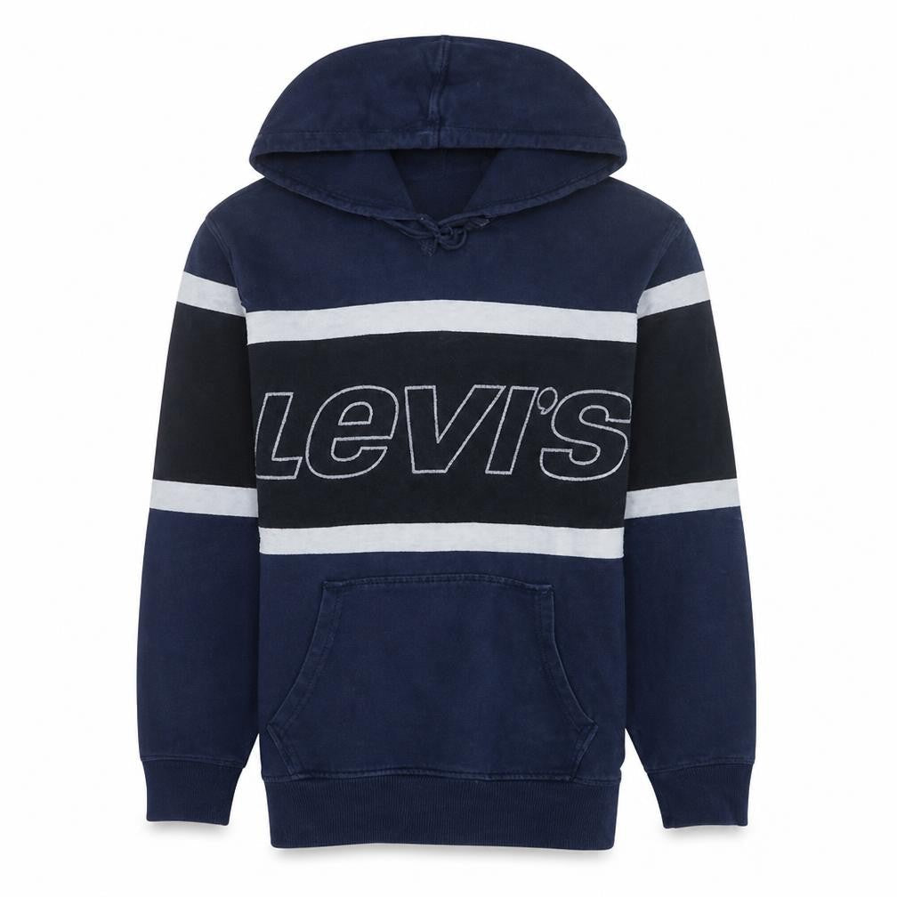 Levi's Men's Blue Pullover Hoodie M Hooded Graphic Logo Sweatshirt