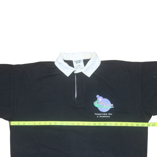 Front Row Men’s Black 2XL Collared Rugby Sweatshirt Heavyweight Cotton
