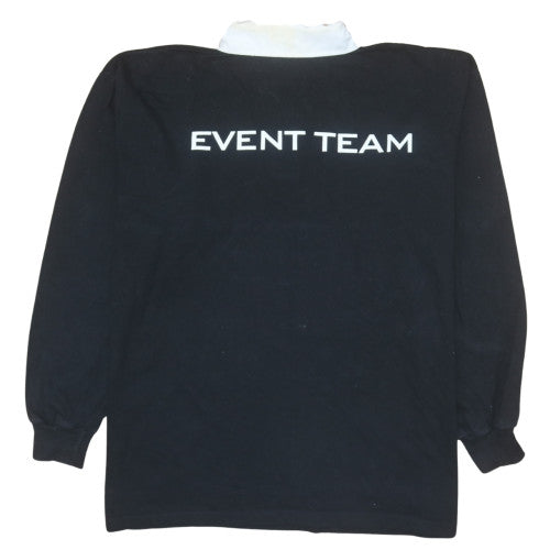 Front Row Men’s Black 2XL Collared Rugby Sweatshirt Heavyweight Cotton
