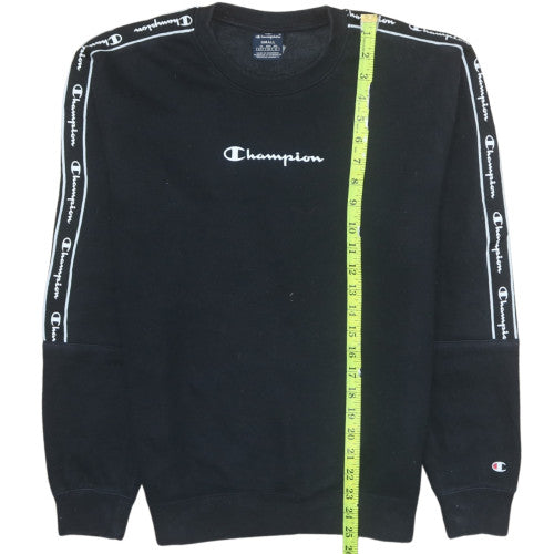 Champion Men’s Black Crew Neck Logo Sweatshirt Size S