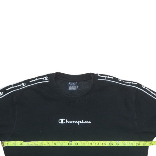 Champion Men’s Black Crew Neck Logo Sweatshirt Size S