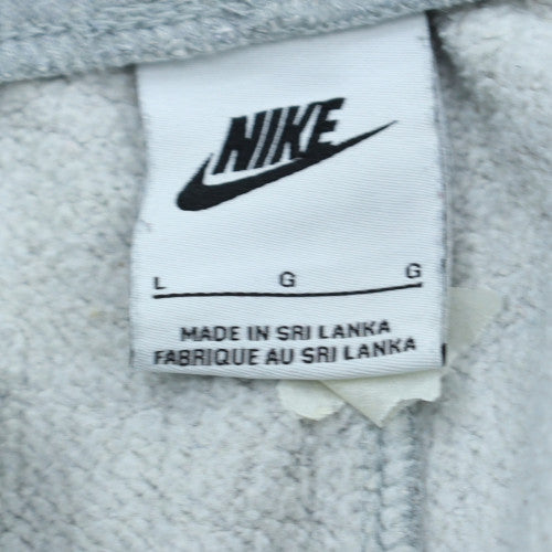 Nike Men's Grey Fleece Sweatpants L Regular Fit Elastic Waist