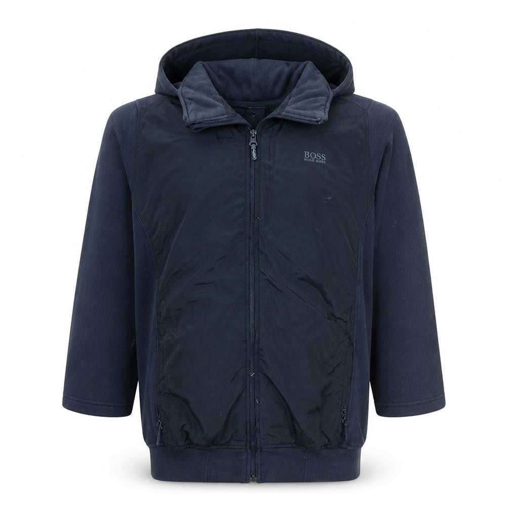 Hugo Boss Men's Blue Full Zip Fleece Hoodie XL Regular Fit