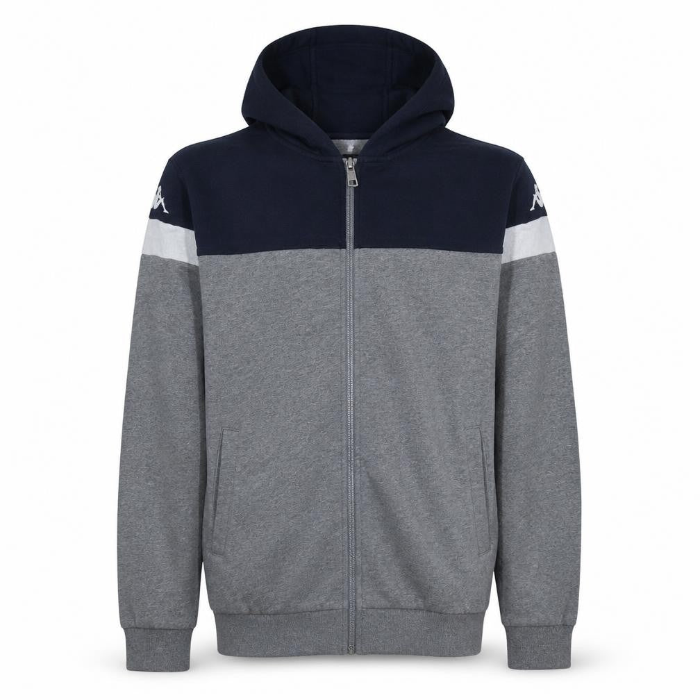 Kappa Men’s Grey & Navy Full Zip Hoodie XL BCM Dunkerque Sportswear