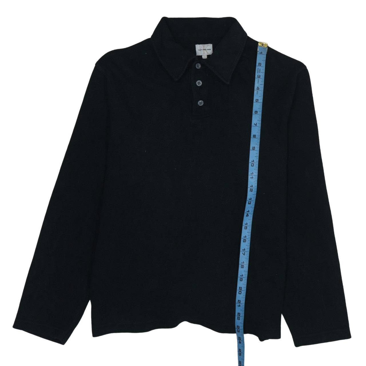 Calvin Klein Jeans Men's Black L Henley Sweatshirt Long Sleeve Cotton