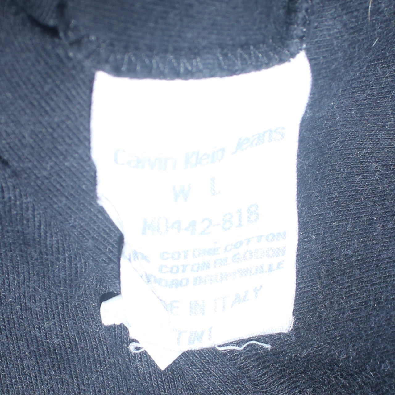 Calvin Klein Jeans Men's Black L Henley Sweatshirt Long Sleeve Cotton