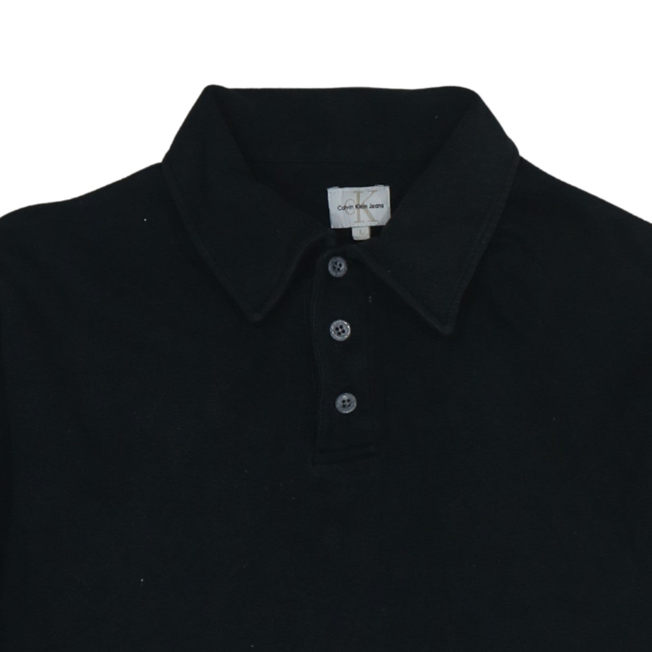 Calvin Klein Jeans Men's Black L Henley Sweatshirt Long Sleeve Cotton