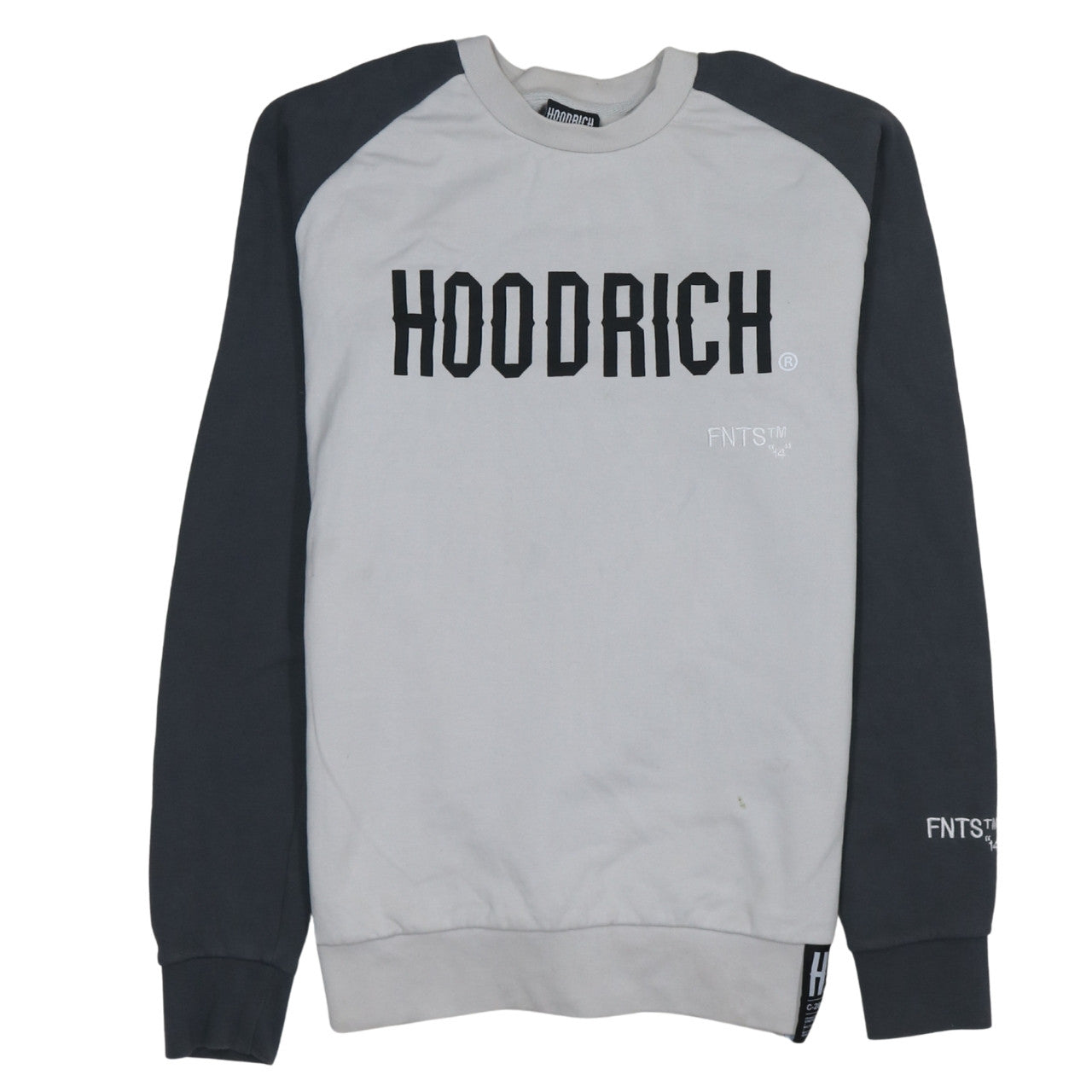Hoodrich Men's Grey and Black Crew Neck Pullover Sweatshirt Small Cotton