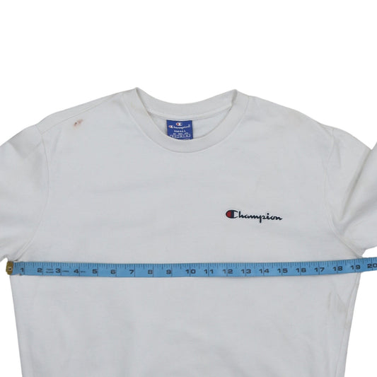Champion Men's White Small Pullover Crew Neck Sweatshirt