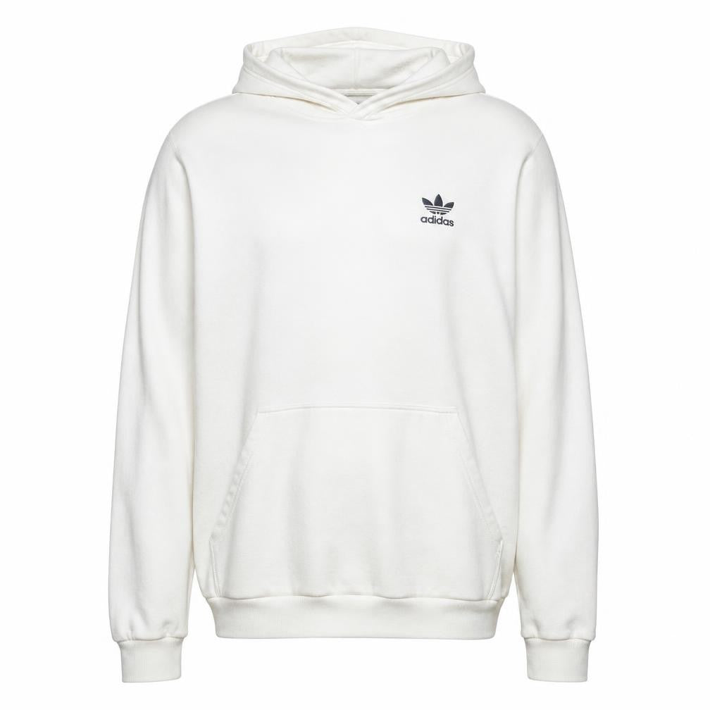Front view of adidas Men Ivory Pullover Hoodie M Graphic Fleece Sweatshirt