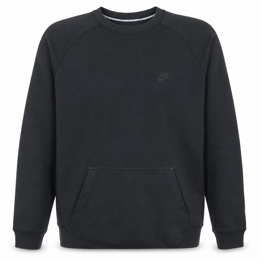 Nike Mens Black L Pullover Sweatshirt Crew Neck Fleece Logo