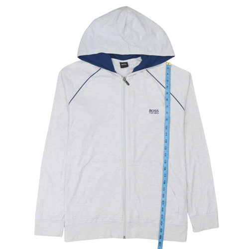 Hugo Boss Mens Grey Full Zip Hoodie Size L Regular Fit