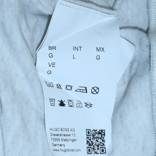 Hugo Boss Mens Grey Full Zip Hoodie Size L Regular Fit