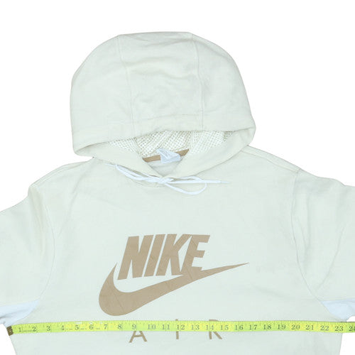 Nike Men’s Beige Pullover Hoodie M Logo Graphic Sportswear
