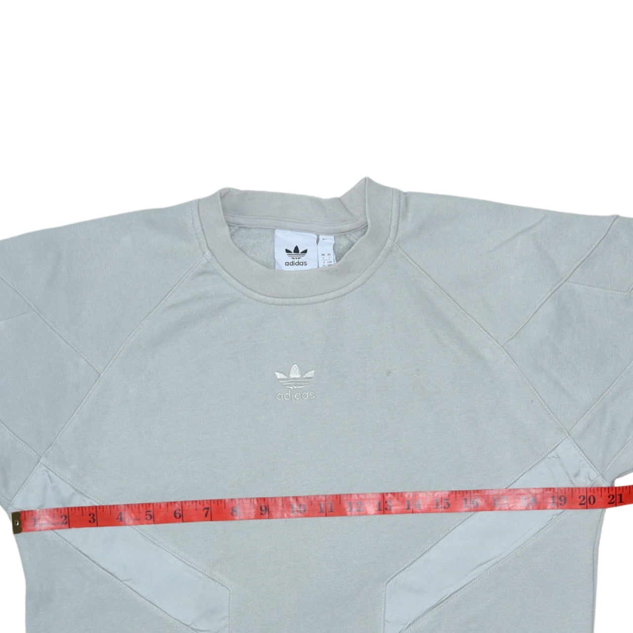 adidas Men Grey Crew Neck Pullover Sweatshirt Small