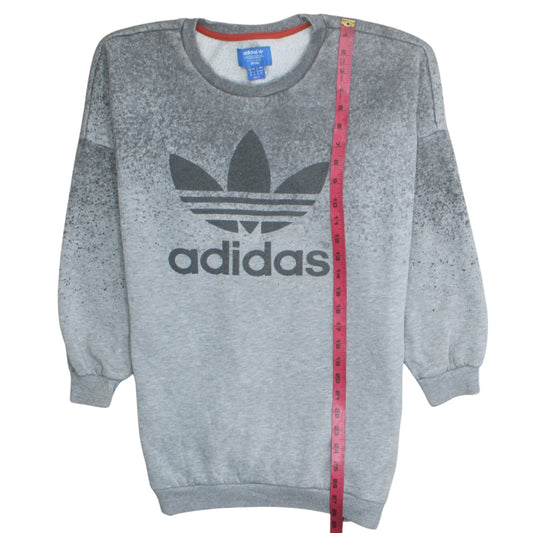 Adidas Unisex Grey Pullover Crew Neck Sweatshirt Size L