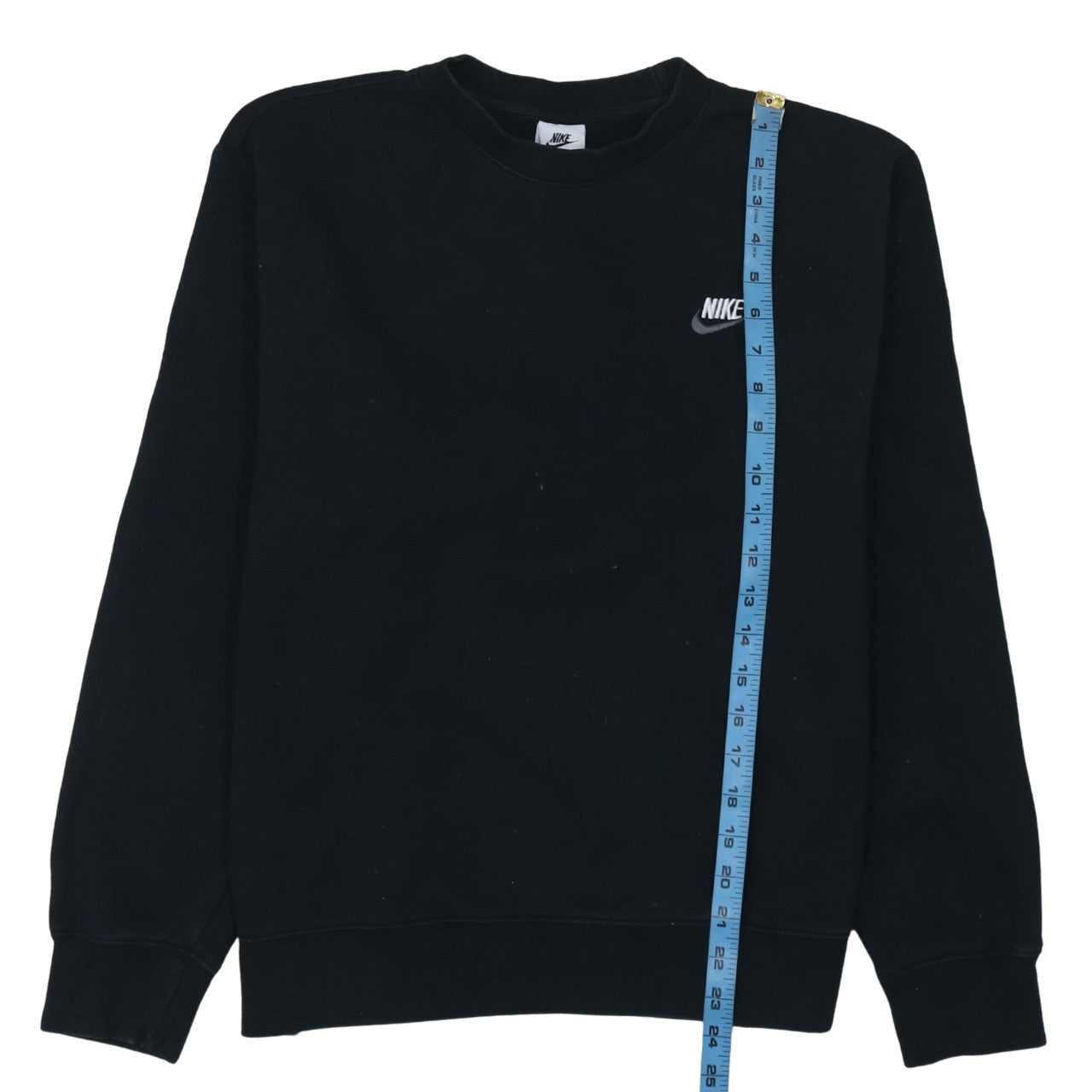 Nike Men's Black Pullover Sweatshirt M Crew Neck Fleece Logo