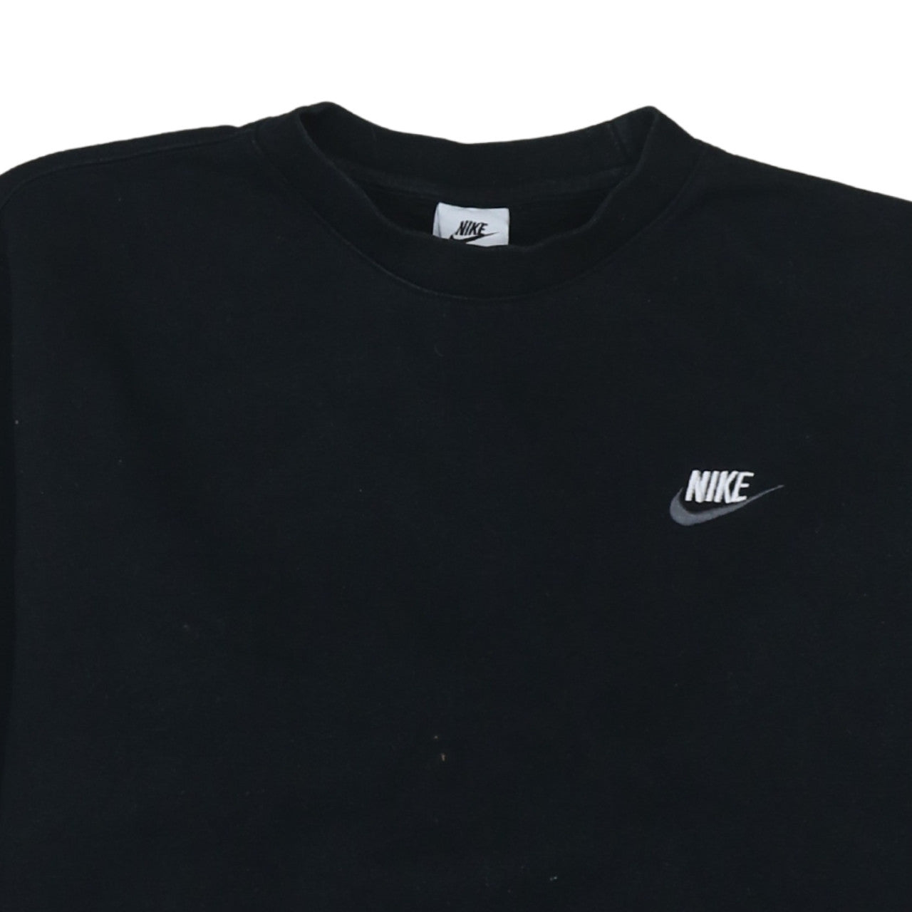 Nike Men's Black Pullover Sweatshirt M Crew Neck Fleece Logo