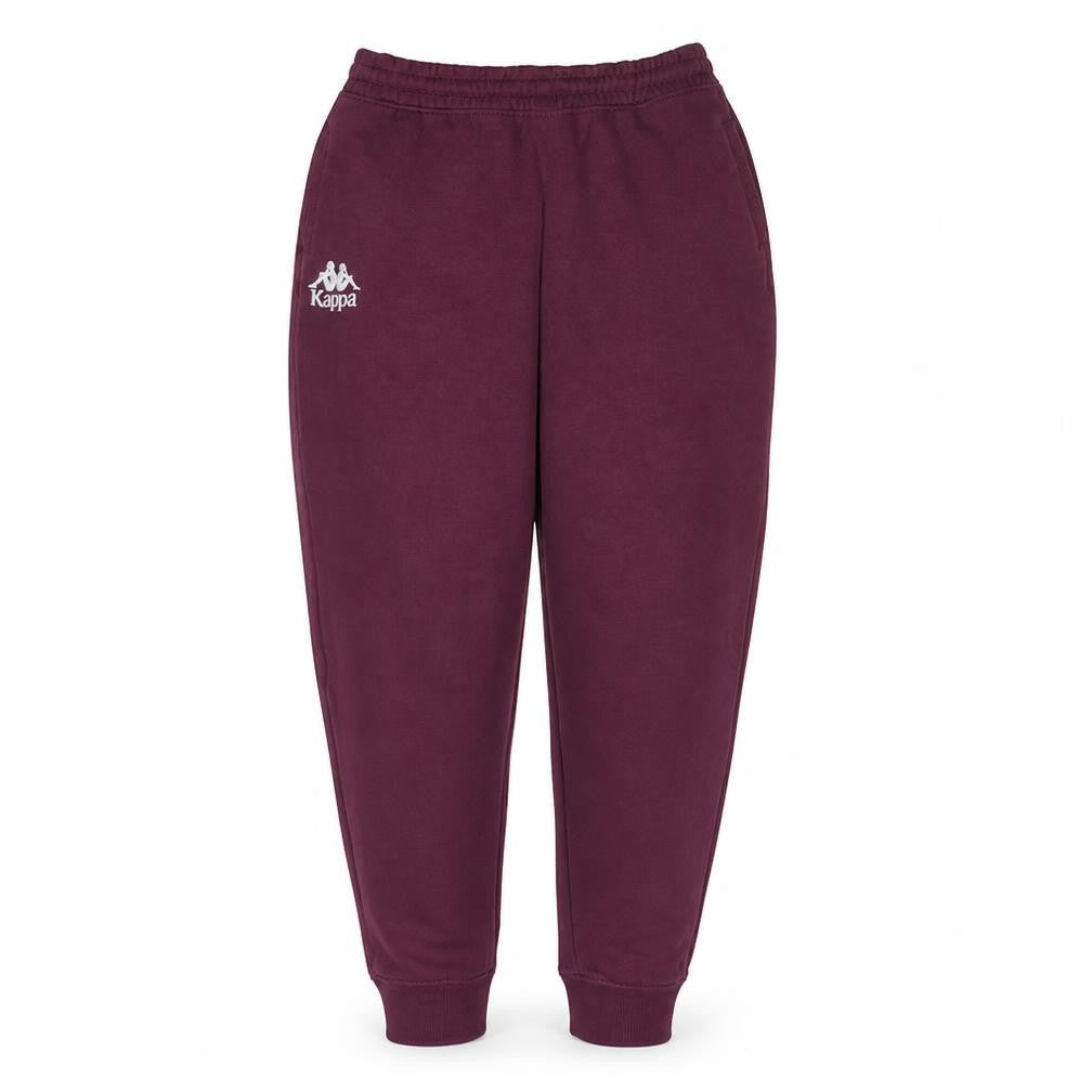 Kappa Womens Burgundy Jogger Sweatpants Size M Elastic Waist Fleece Lined