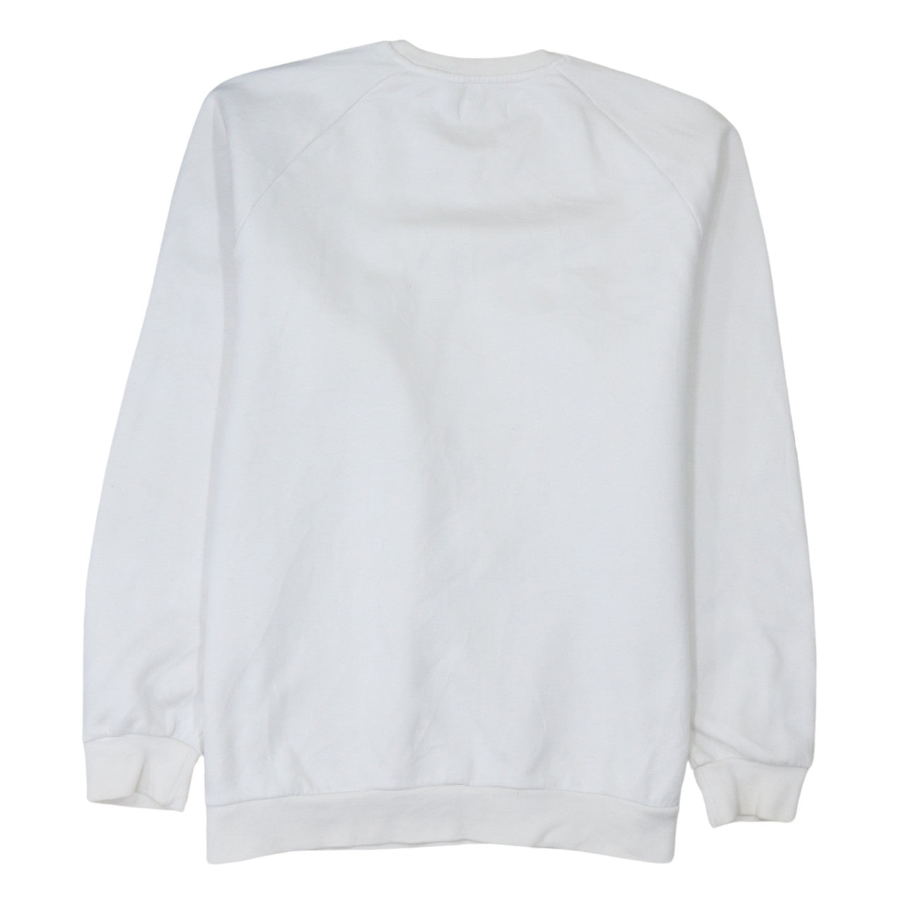 Adidas Men's White Black Logo Sweatshirt L Pullover Crew Fleece