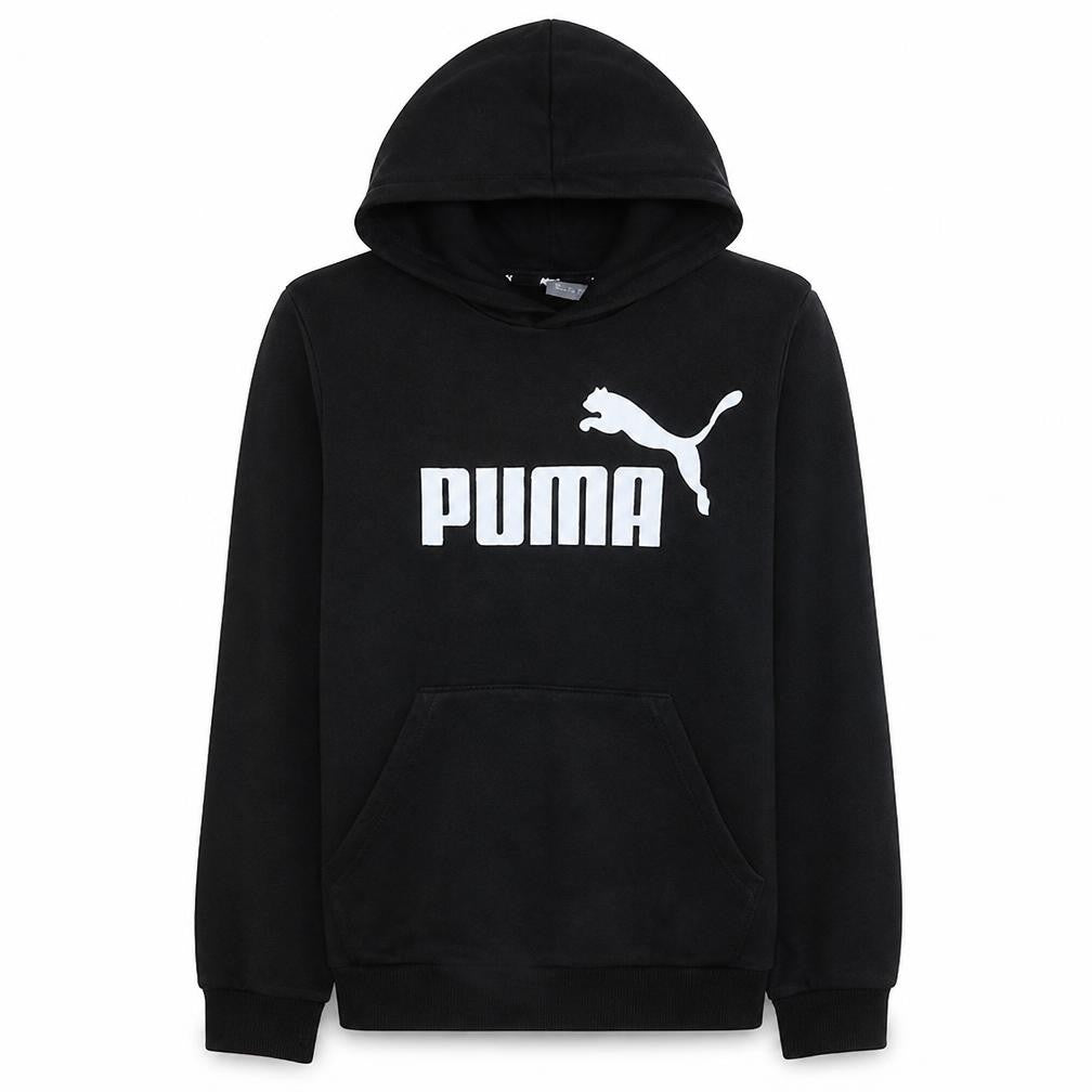 Puma Mens Black Hoodie 14Y Teens Pullover Cotton Graphic Print