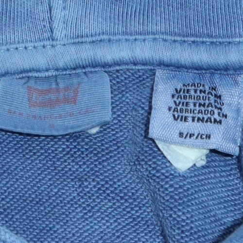 Levi's Men Blue Pullover Hoodie S Cotton Relaxed Fit Casual