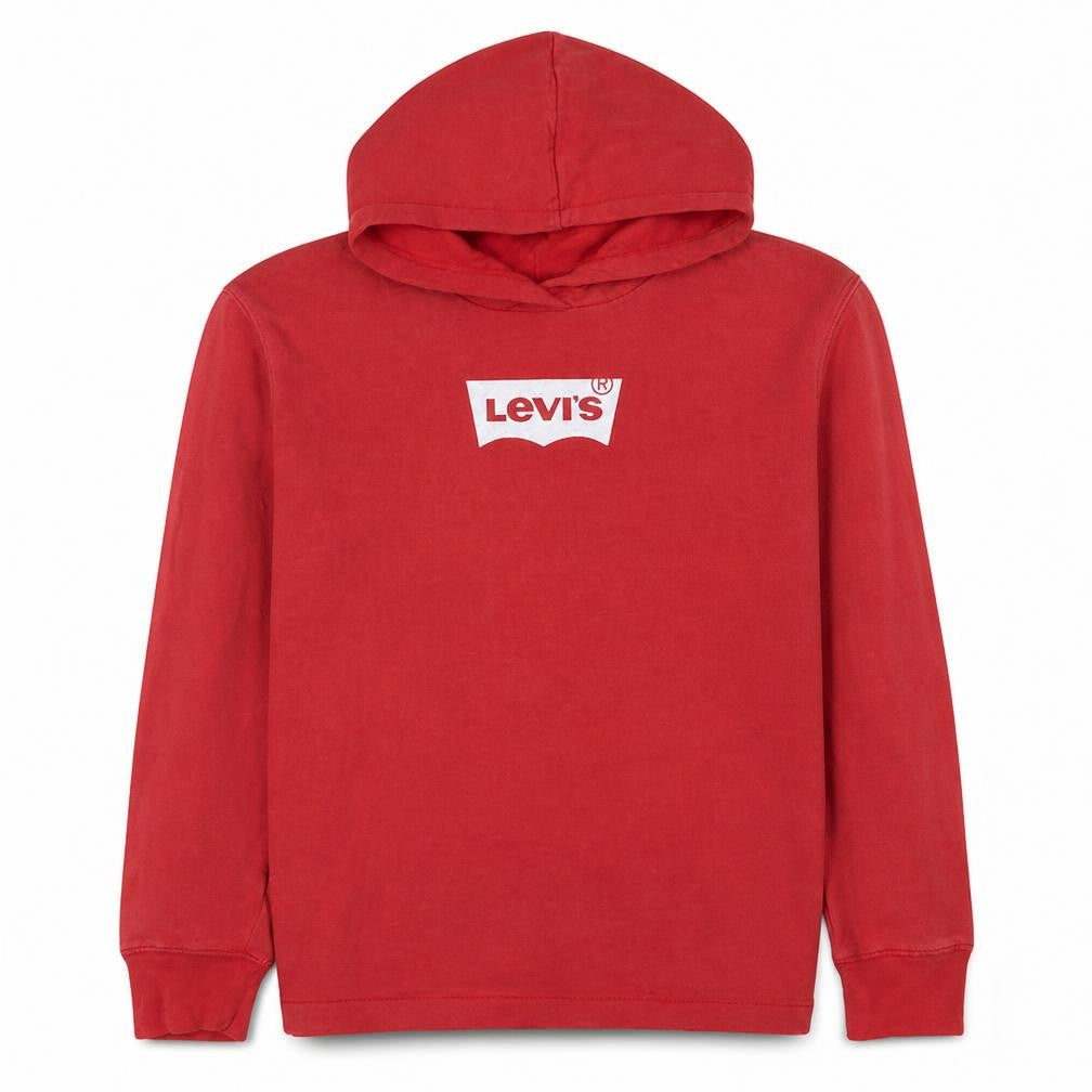 Levi's Womens Red Pullover Hoodie 14 Plus Cotton Logo Sweatshirt