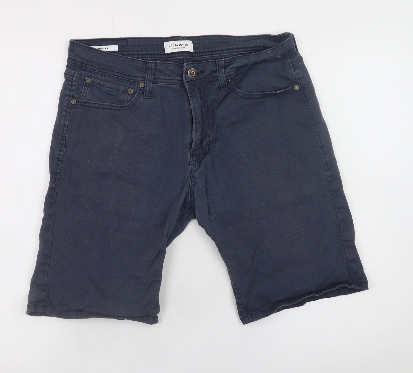 Jack & Jones Mens Blue Regular Fit Chino Shorts Size 32