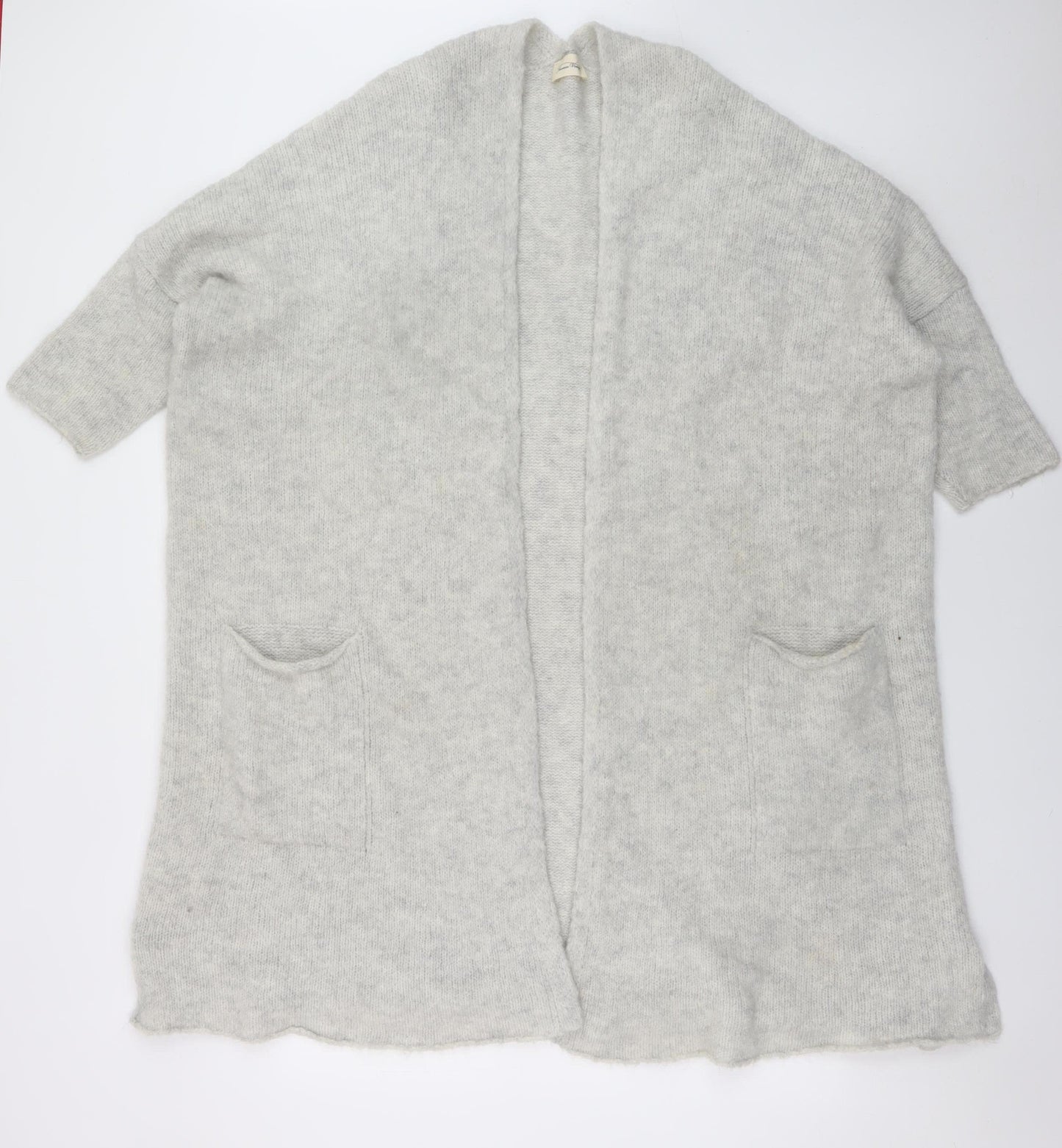 TU Women’s Grey Wool Blend Open Knit Cardigan Size S
