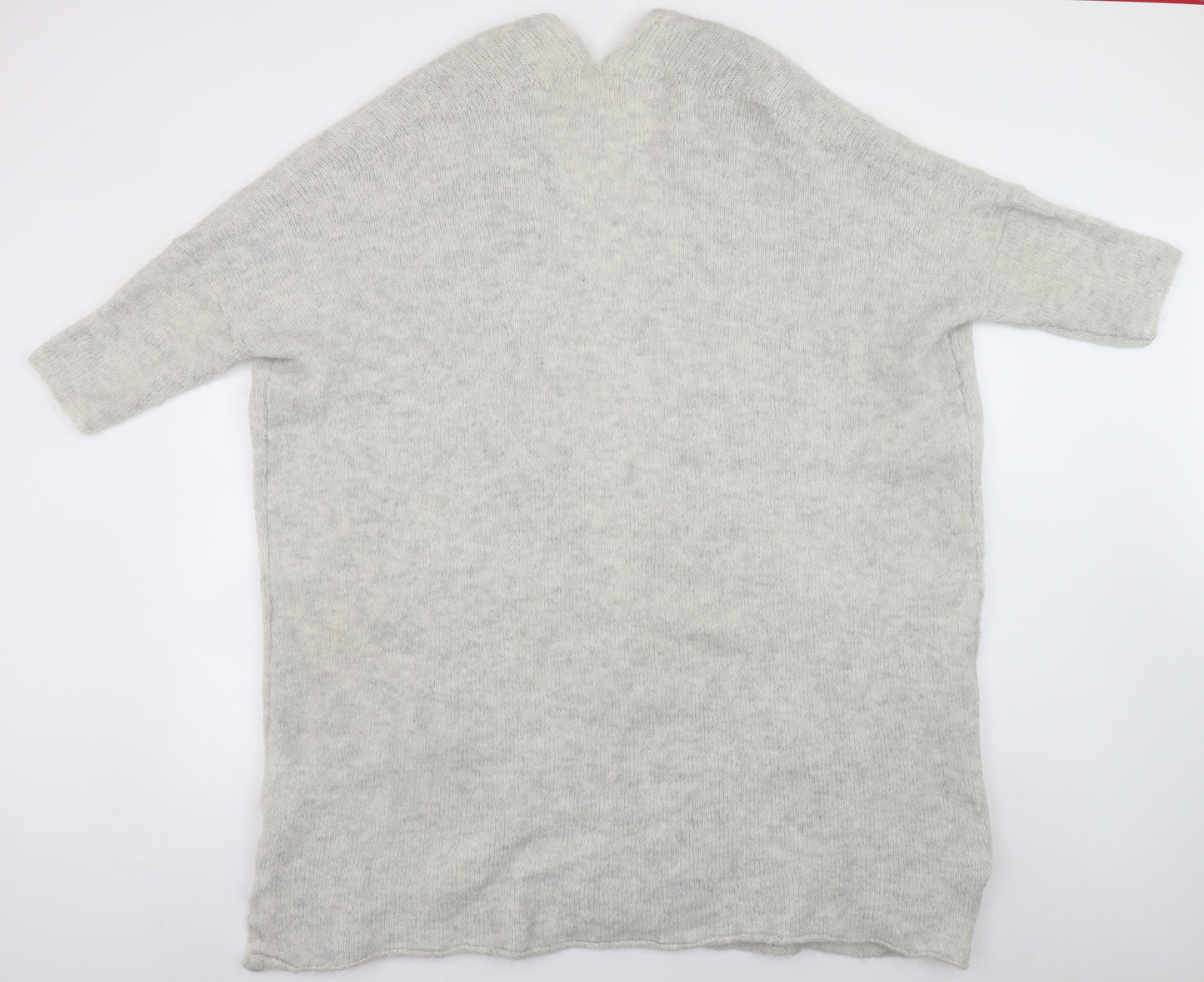 TU Women’s Grey Wool Blend Open Knit Cardigan Size S